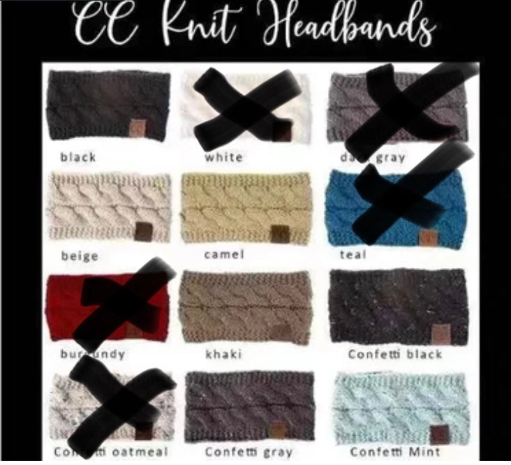 In Stock: CC Knit Headbands