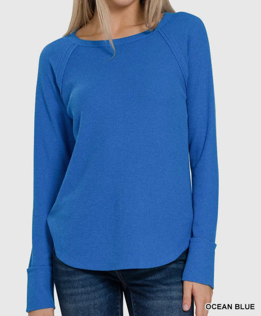 In Stock: Waffle Long Sleeve Top