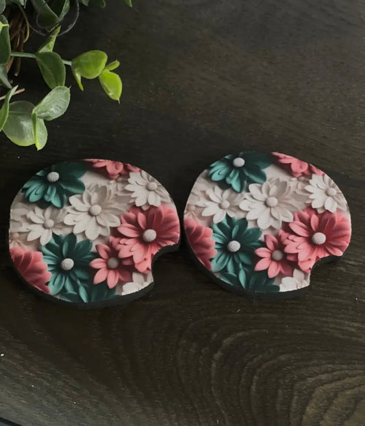 In Stock: Floral Car Coasters