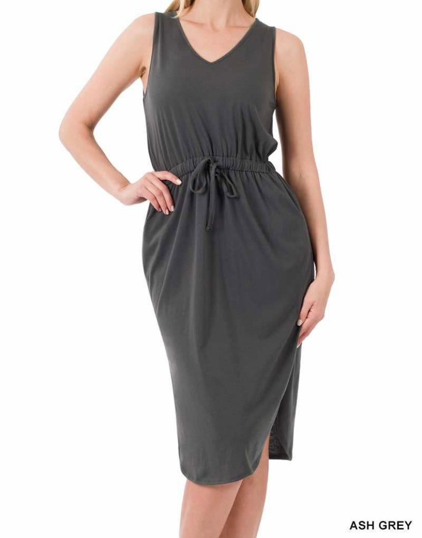 In Stock: Zenana Drawstring Dress