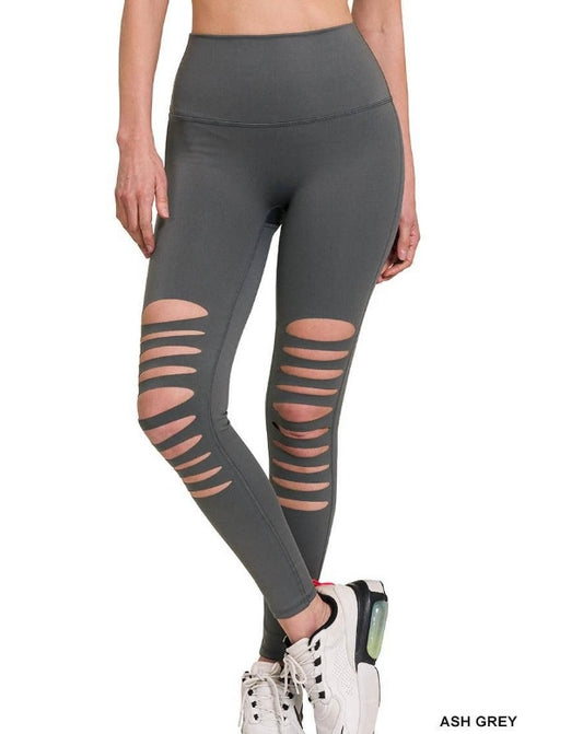 In Stock Zenana Cut Out Leggings