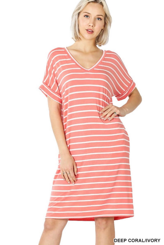 In Stock Zenana Striped Dress